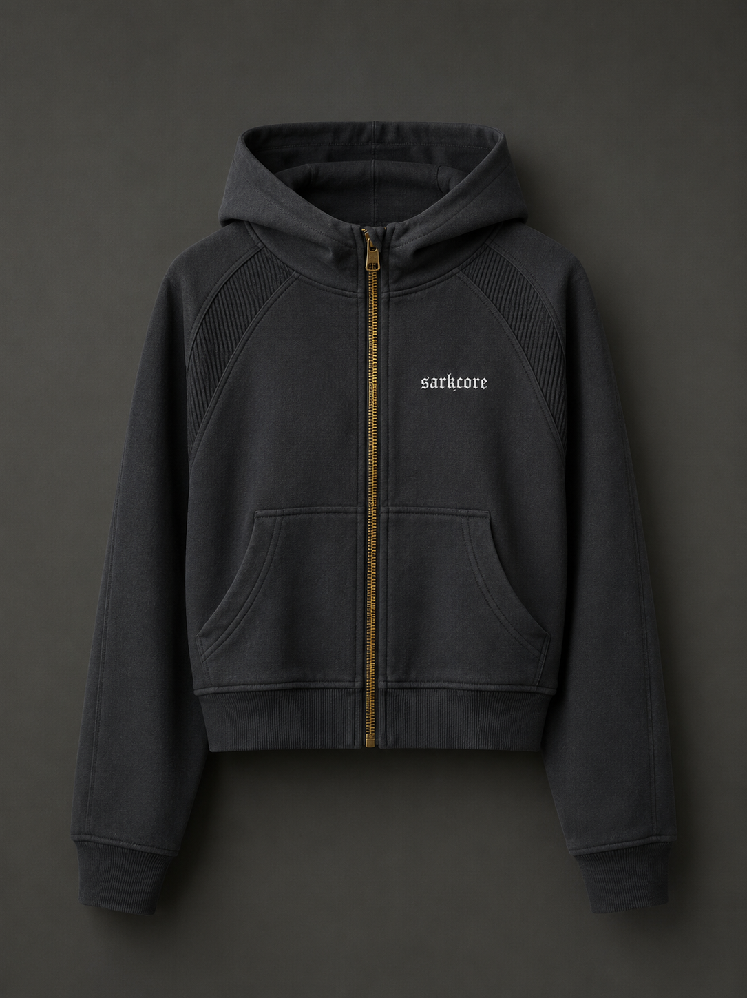 CROPPED ZIP-THROUGH HOODIE