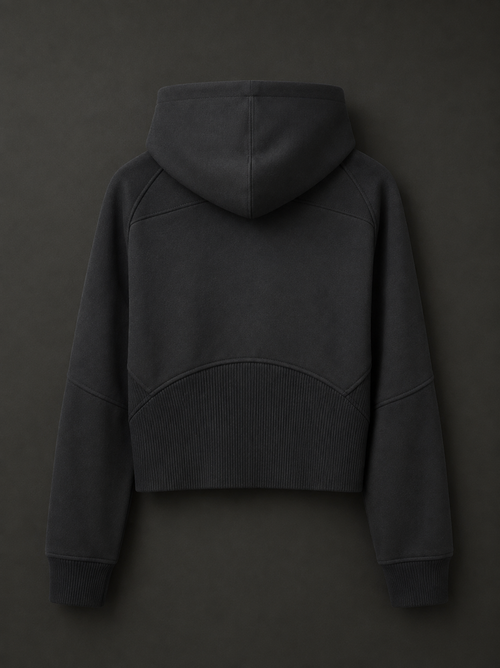 CROPPED ZIP-THROUGH HOODIE