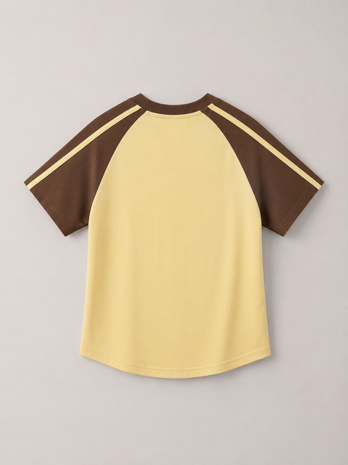 CONTRAST STRIPES BODYCON RAGLAN SLEEVE T-SHIRT