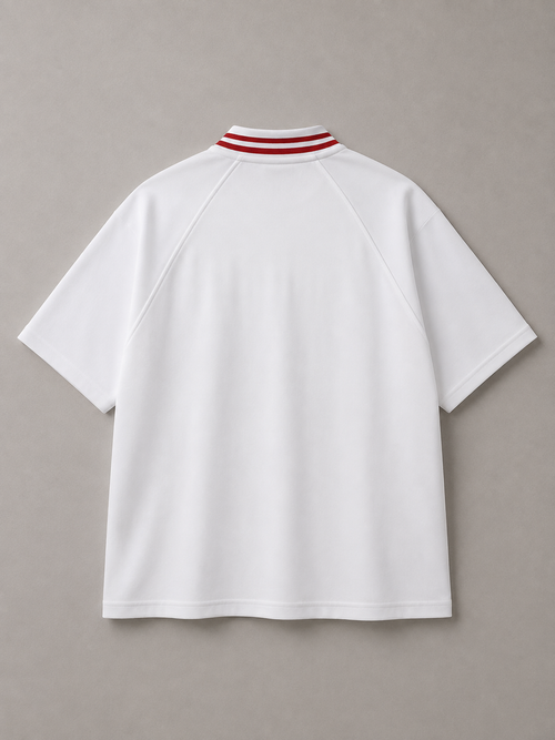 CONTRAST LAPEL COLLAR BOXY T-SHIRT