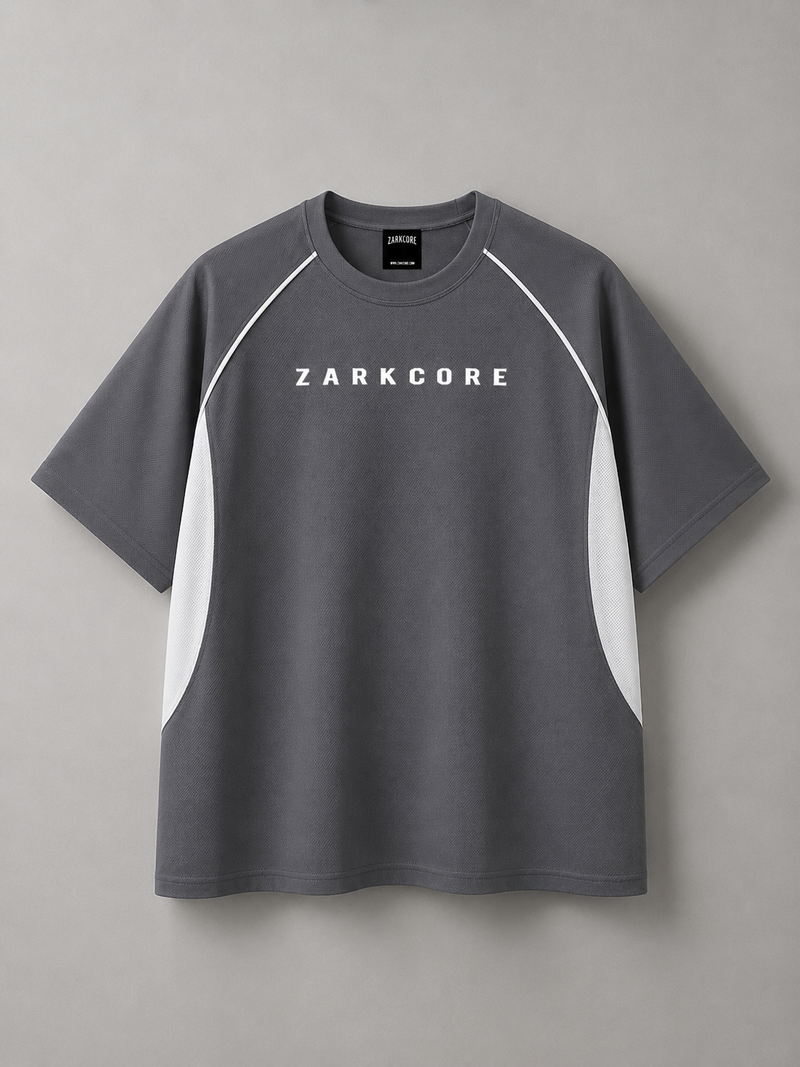 CONTRAST PIPING PANEL RAGLAN T-SHIRT