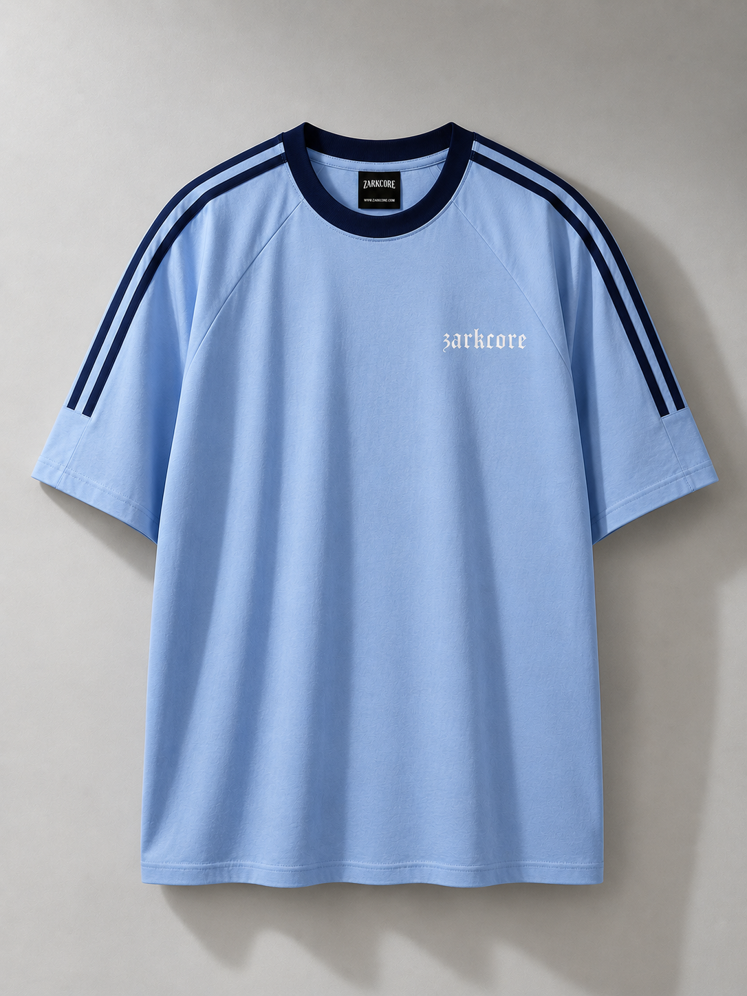 CONTRAST TAPE CREWNECK COTTON T-SHIRT