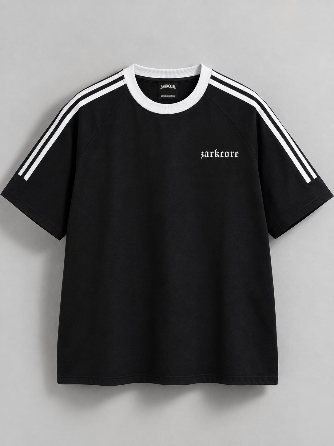 CONTRAST TAPE CREWNECK COTTON T-SHIRT