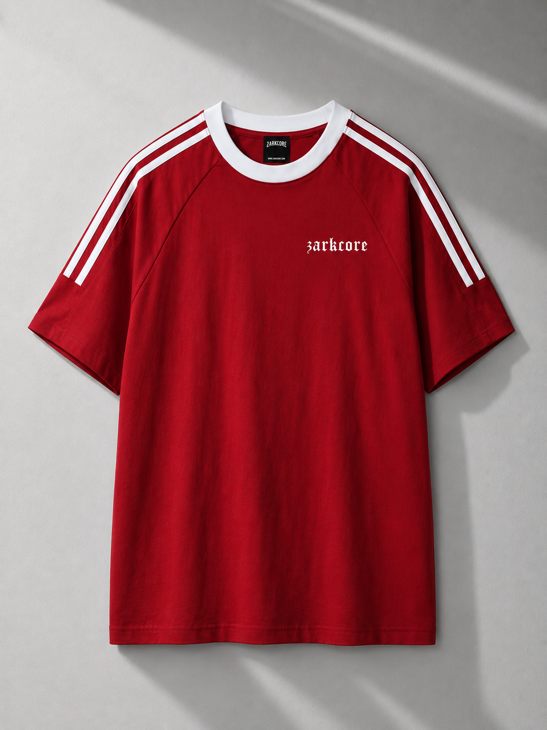 CONTRAST TAPE CREWNECK COTTON T-SHIRT