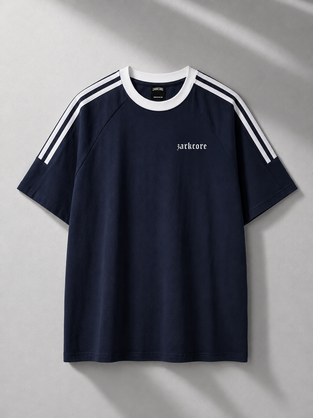 CONTRAST TAPE CREWNECK COTTON T-SHIRT
