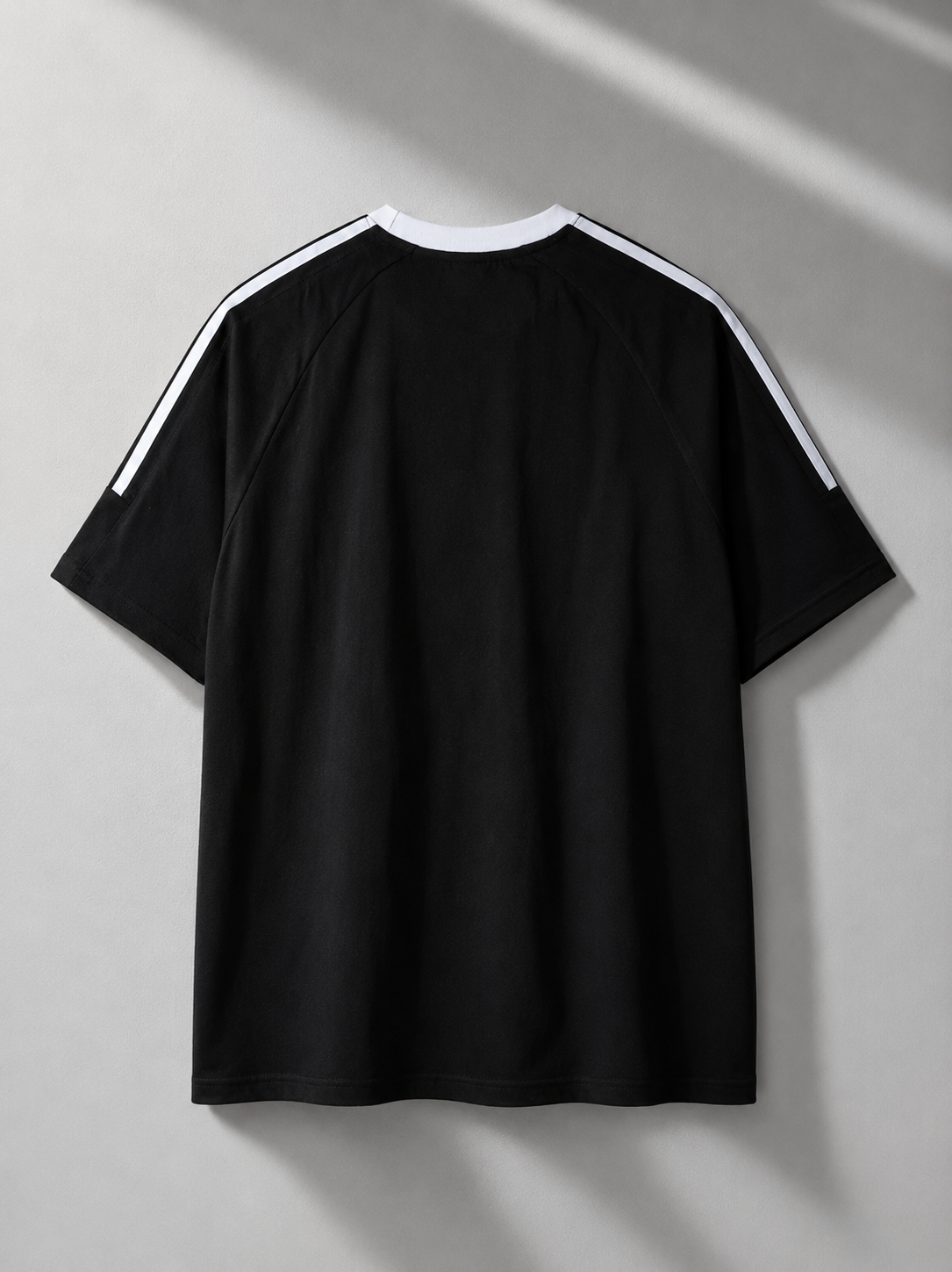 CONTRAST TAPE CREWNECK COTTON T-SHIRT