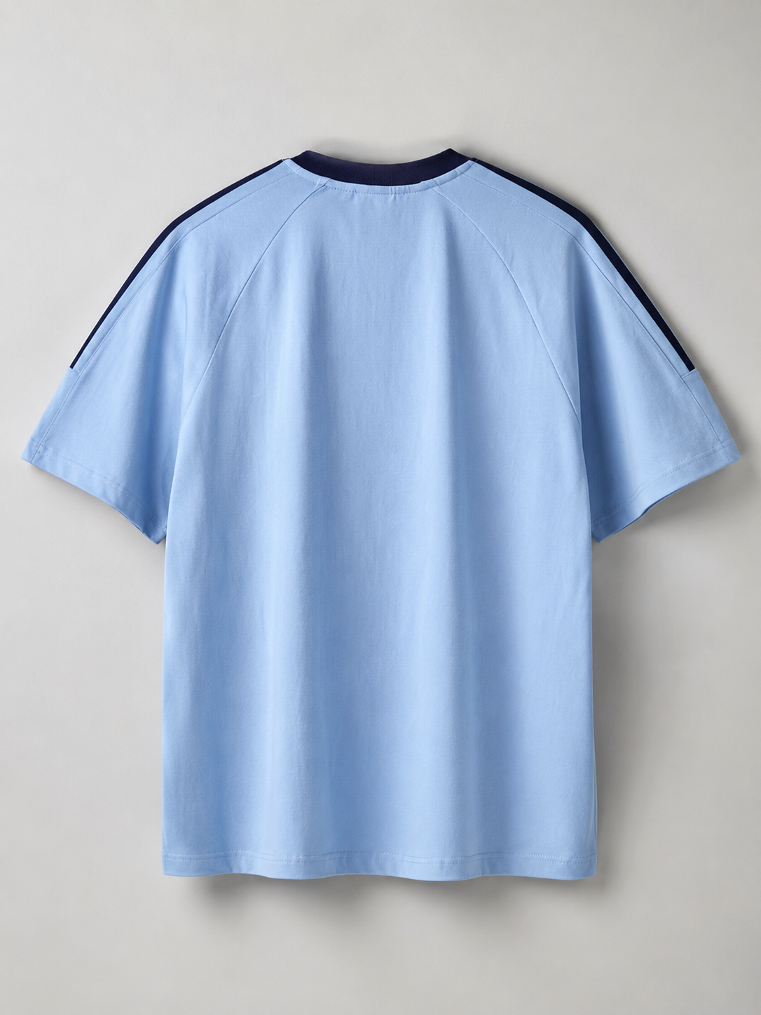 CONTRAST TAPE CREWNECK COTTON T-SHIRT