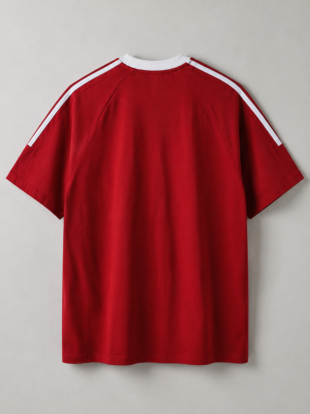 CONTRAST TAPE CREWNECK COTTON T-SHIRT
