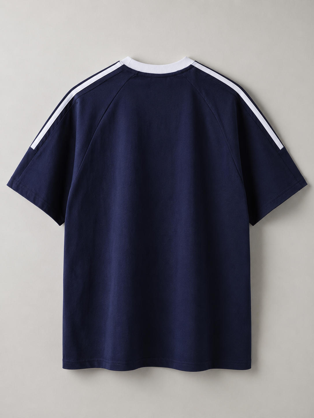 CONTRAST TAPE CREWNECK COTTON T-SHIRT