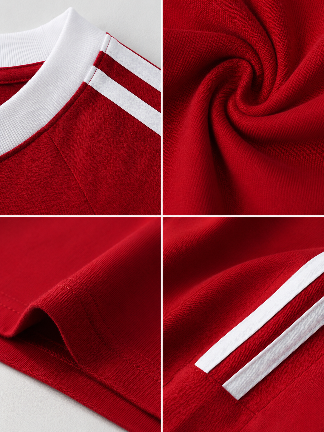 CONTRAST TAPE CREWNECK COTTON T-SHIRT