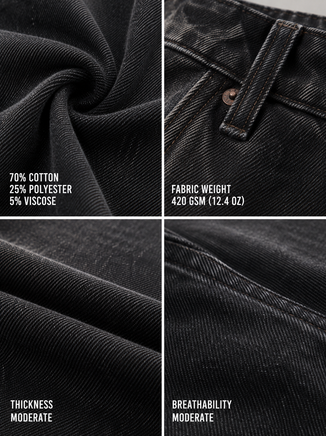 VINTAGE WASH HEAVYWEIGHT DENIM JEANS