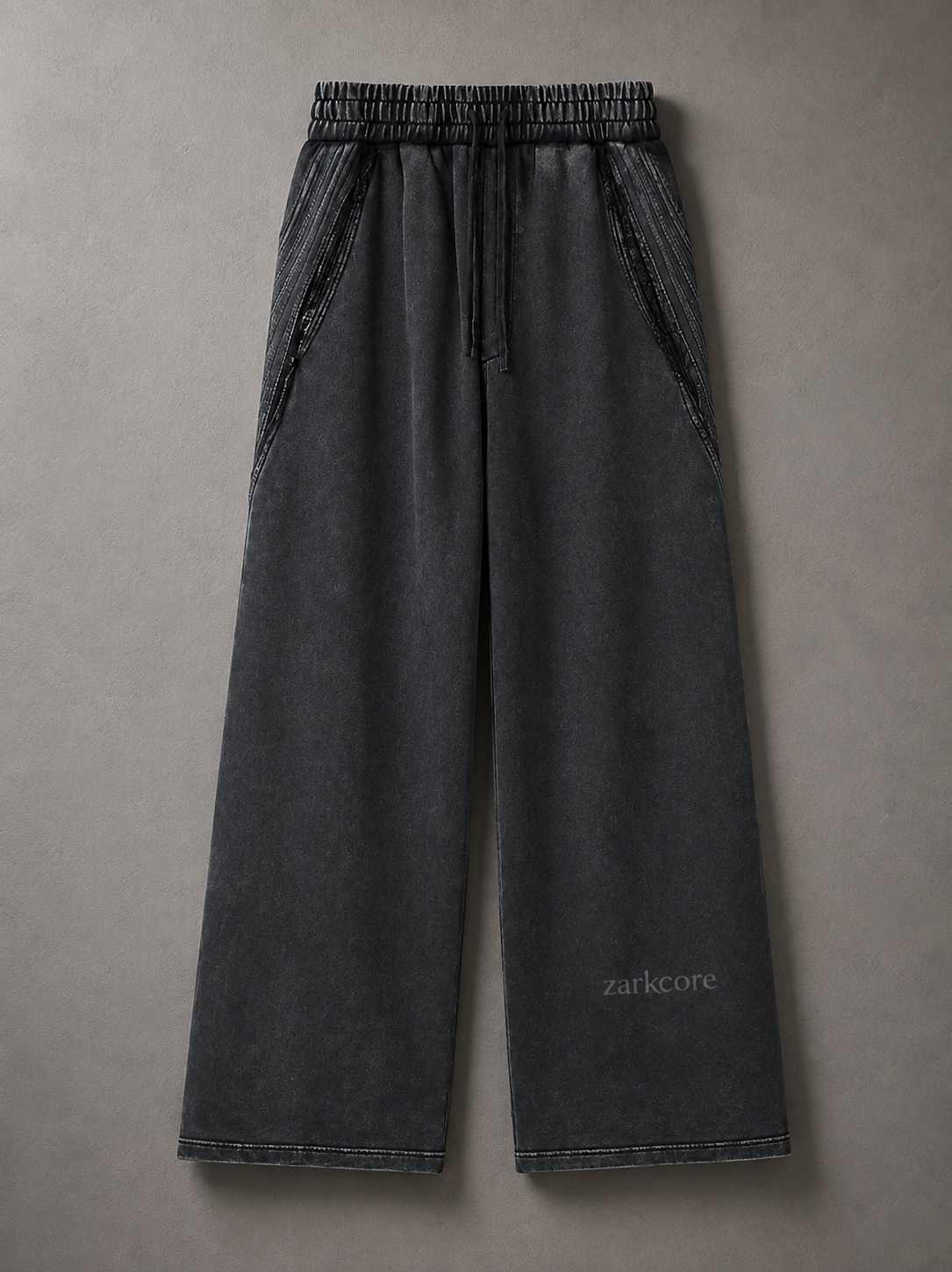 SNOW WASHED TAPE RAW EDGE SWEATPANTS
