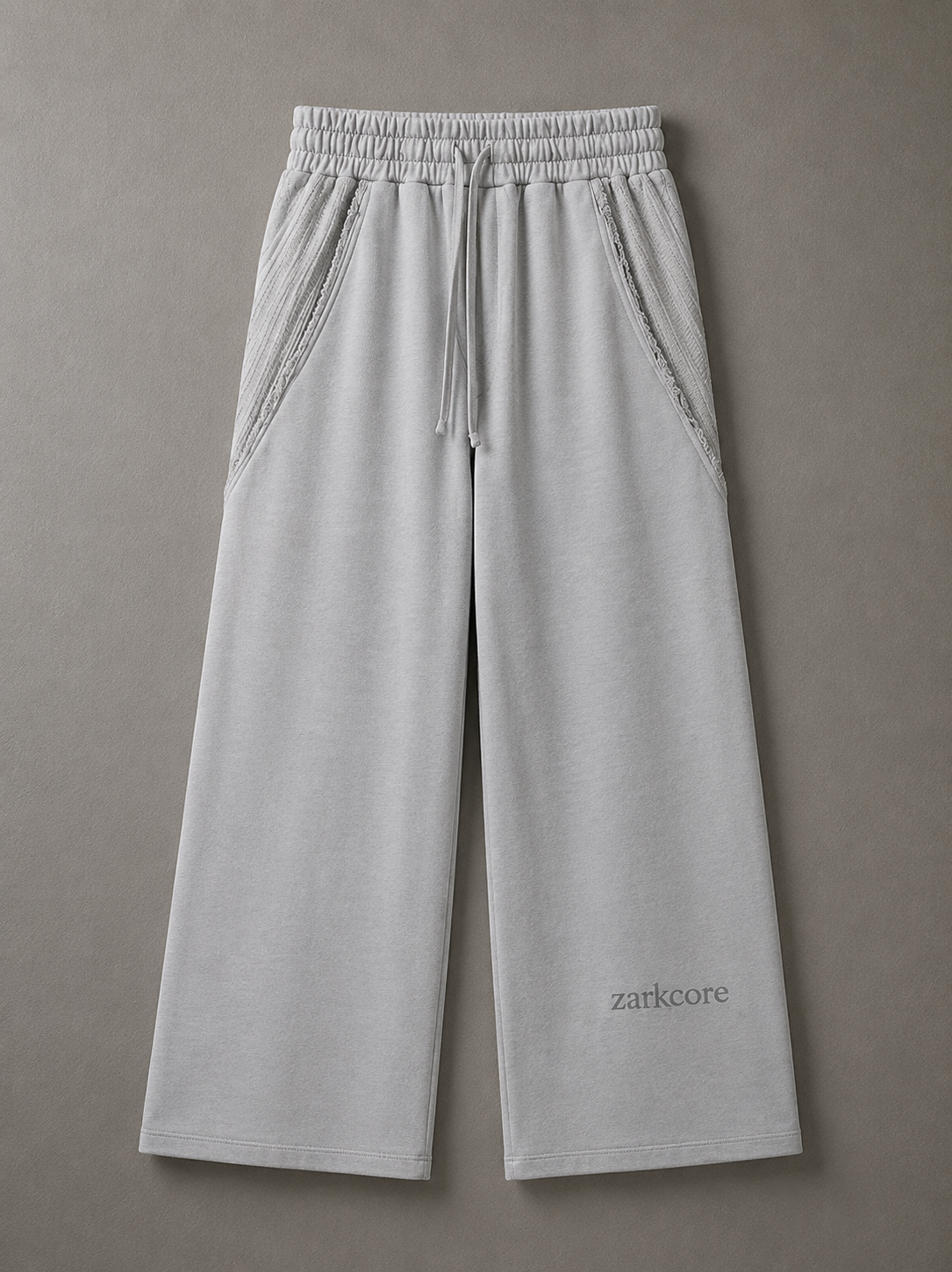 SNOW WASHED TAPE RAW EDGE SWEATPANTS