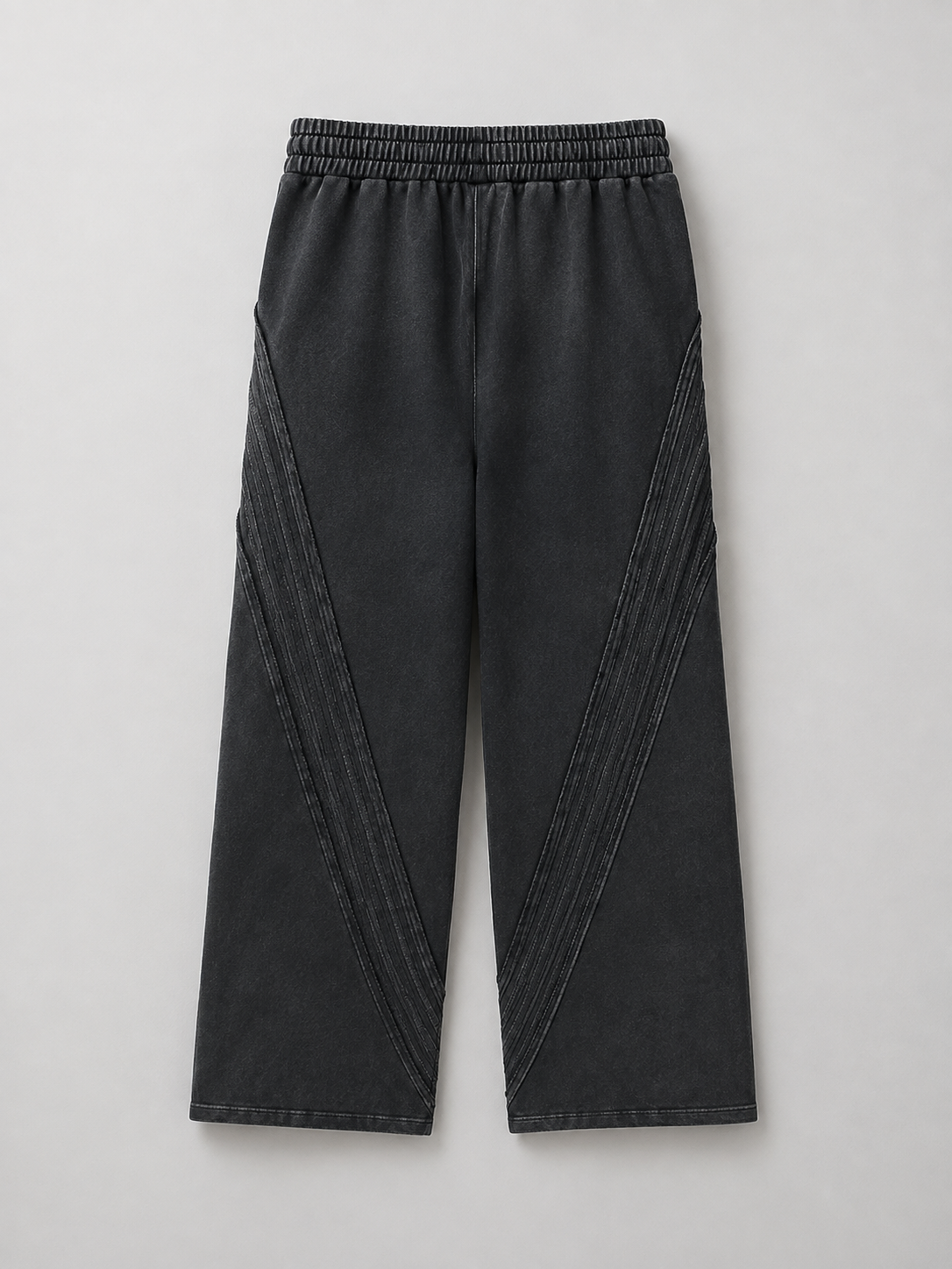 SNOW WASHED TAPE RAW EDGE SWEATPANTS