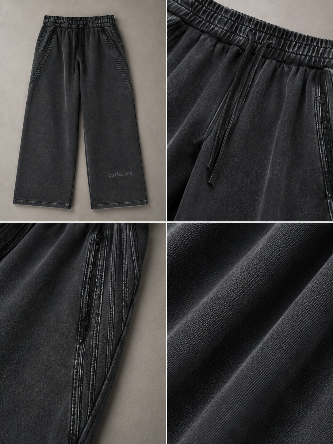 SNOW WASHED TAPE RAW EDGE SWEATPANTS