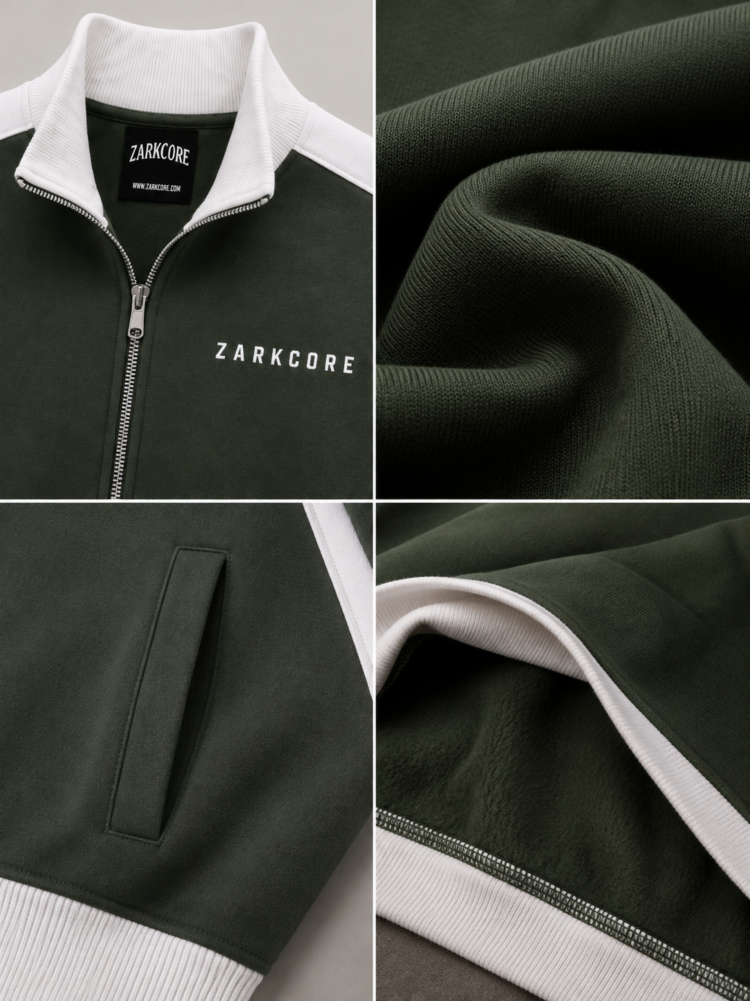CONTRAST TRIM STAND COLLAR JACKET
