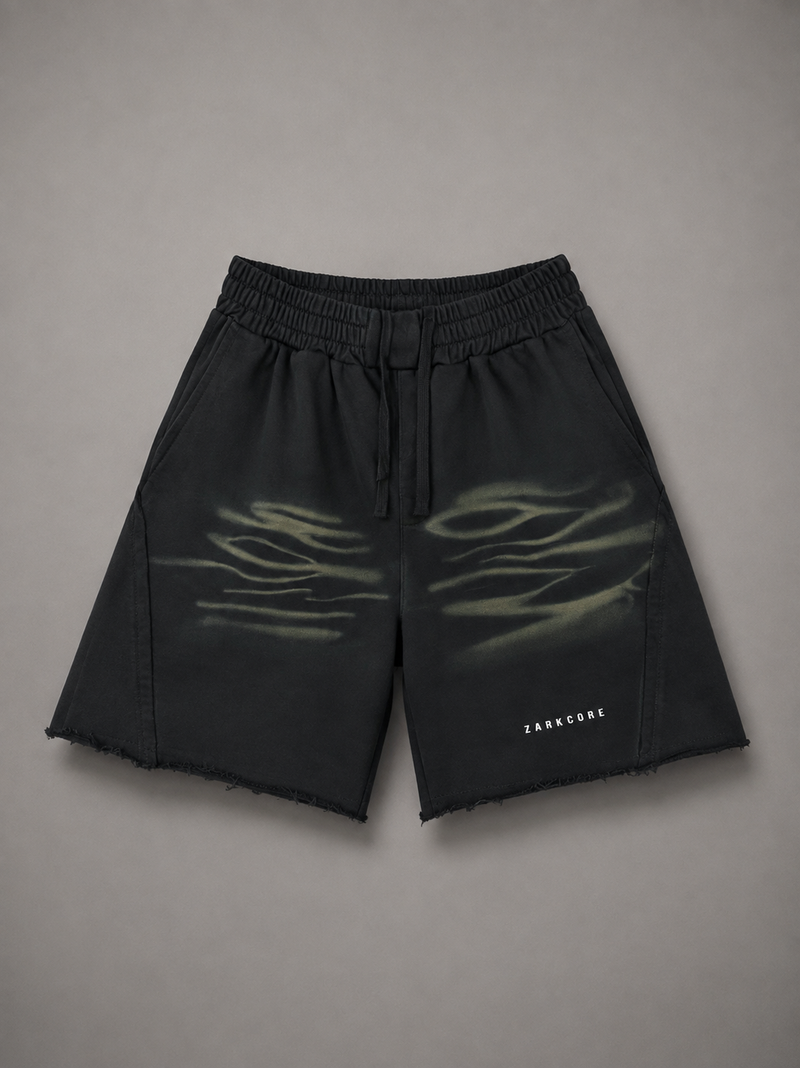 VINTAGE WASHED TIGER STRIPES SHORT PANTS