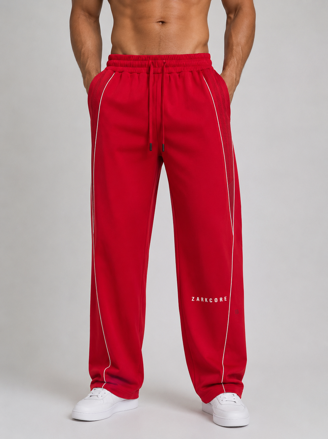 REFLECTION STRIPED STRAIGHT-LEG SWEATPANTS