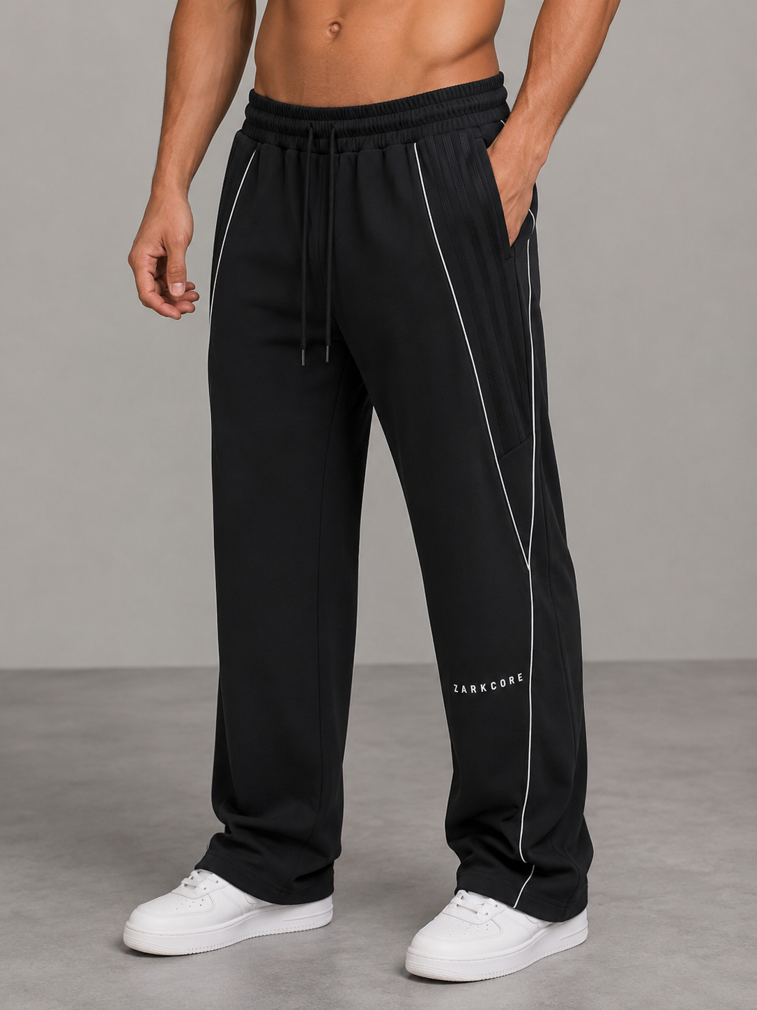 REFLECTION STRIPED STRAIGHT-LEG SWEATPANTS