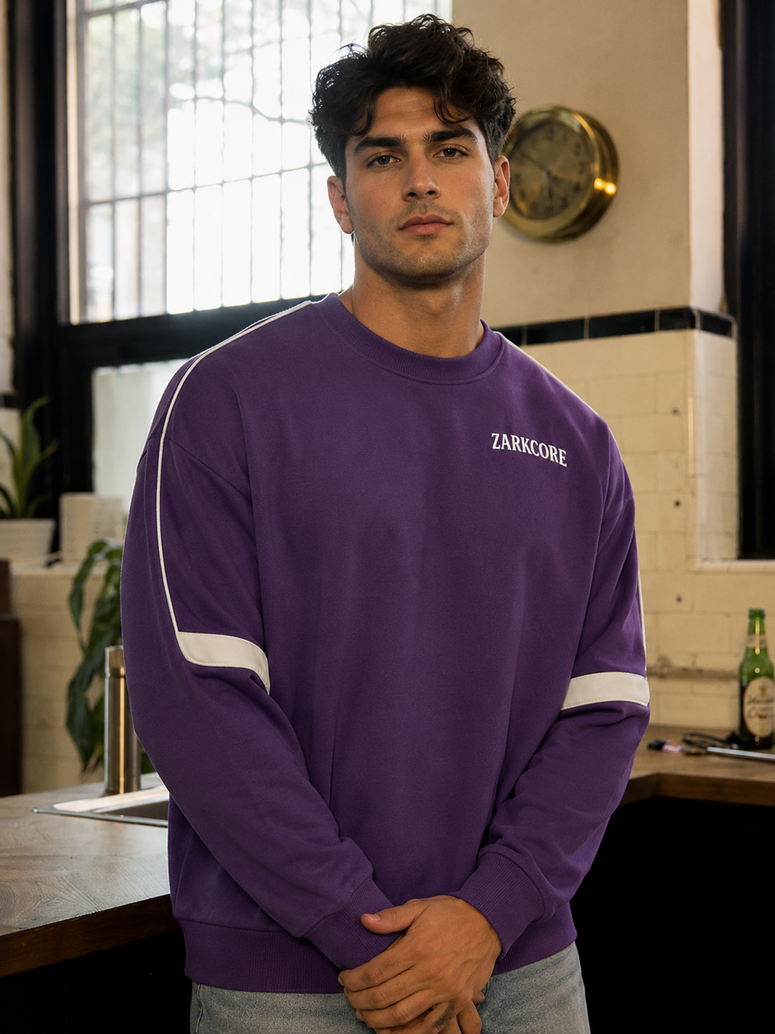 OVERSIZED CREWNECK TAPED SWEATSHIRT