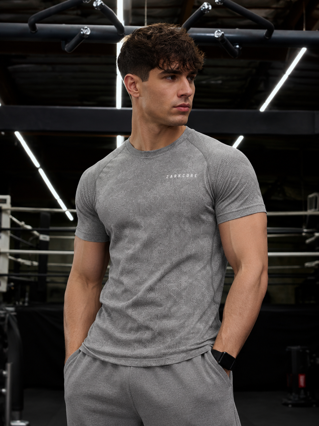 MEN'S JACQUARD SLIM MESH T-SHIRT